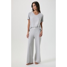 Penye Mood %100 Pamuk V Yaka Pijama Takımı