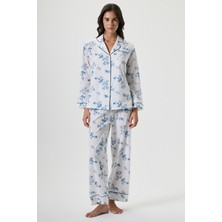 Penye Mood %100 Pamuk Çiçek Desenli Pijama Takımı