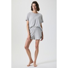 Penye Mood %100 Pamuk Bisiklet Yaka Şortlu Takım