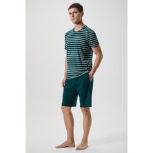 First Touch Yumuşak Dokulu Çizgili Şort Takım