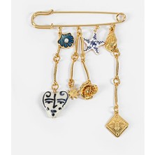 İpekyol Kombine charm'lı çengelli iğne broş IS1260057012265
