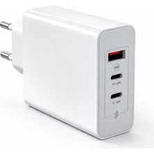 Bubitechh Ct-17 50W Pd Hızlı Şarj Adaptörü Type-C USB Çoklu Çıkışlı Şarj Cihazı Beyaz