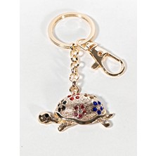 Moncuk Design Taşlı Dokulu Kaplumbağa Anahtarlık Gold – Işıltılı Şans Getiren Şık Çanta & Anahtar Aksesuarı