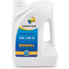Şampiyon Pro-Tech 15W-40 Mineral Motor Yağı 4 Lt