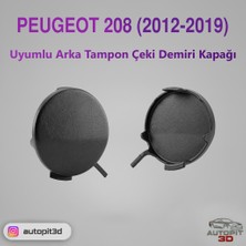 AutoPit 3D Peugeot 208 (2012–2019) Uyumlu Arka Tampon Çeki Demiri Kapağı