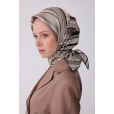 Belli Geometrik Desen Ipek Twill Eşarp (T)  4311-04