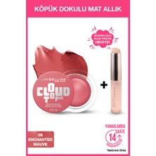 Maybelline New York Cloudtopia Köpük Dokulu Mat Allık 08 Enchanted Mauve & Allık Fırçası Hediyeli