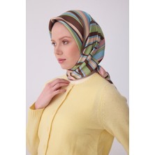 Belli Geometrik Desen Ipek Twill Eşarp (T)  4311-01