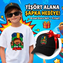 BarsDepo Brawl Stars Baskılı Tişört – Şapka Hediyeli Set | Premium Kalite