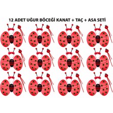 İlk El Grup Ieg™ Uğur Böceği Kostüm Seti - Kanat Taç Asa 3 Parça 12 Adet