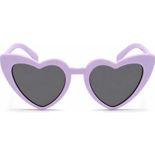 Mor Lila Retro Kalp Gözlük - 80 Ler 90 Lar Stil Parti Gözlüğü - Lisinya