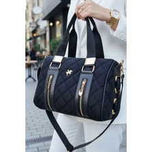 Polo Club Kadın Kaptione Desenli Silindir Model Uzun Çapraz Askılı El & Omuz Çantası (31X22 Cm)