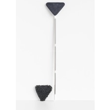 Braventa Collection Üçgen Yüzey Temizlik Mopu, Boyu Ayarlanabilir, 2’ Bezli, 150 cm Sap, Özel Mikrofiber Bez, Dalga Izi