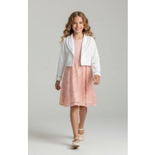 Kız Çocuk Dantel Elbise Bolero Ceket Takım 9-12 Yaş