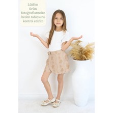 🌸kız Çocuk Şort Etek – Fiyonklu Desenli Rahat Kalıp | Günlük & Şık Kombinler Için🌸