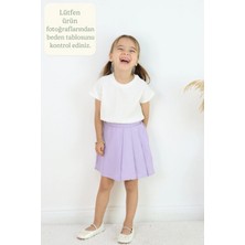 FESSHERA 🌸 Kız Çocuk Pileli Etek – Bel Lastikli, Modern ve Rahat Tasarım 🌸