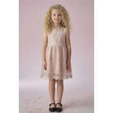 Kız Çoçuk Elbise Astarlı Sırtı Fermuarlı Çanta Hediyeli