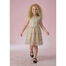 Kız Çoçuk Elbise Astarlı Sırtı Fermuarlı Çanta Hediyeli