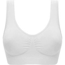 Beyaz Dikişsiz Kadın Pedli Sütyen Korse