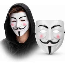 Afrodit AVM V Mask Premium Vendetta Beyaz Maske (Guy Fawkes Stil)