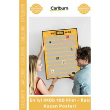Carlburn Özel Üretim Sinema Sever Hediye Dekoratif Interaktif Tablo En Iyi Imdb 100 Film Kazı Kazan Posteri
