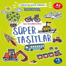 Ilk Kelimelerle Süper Taşıtlar Yapıştır-Boya-Öğren