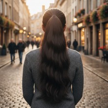 Tokalı Dalgalı At Kuyruğu / Koyu Kahve