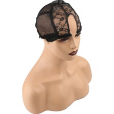 Küçük U Lace Tül Peruk Dikim Filesi / Siyah