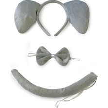 Skygo Ramia Premium | Fil Kostümü Aksesuar Seti 3 Lü - Taç Papyon Kuyruk | TG-HB-2026