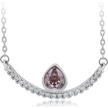 SERENES Damla Taşlı Smile Tasarım Platin Kaplama Kadın Kolye