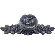 Skygo Ramia Premium | Antika Tarz Dekoratif Pirinç Gül Düğme - 30X100 Mm, Oksit | TG-HB-2026