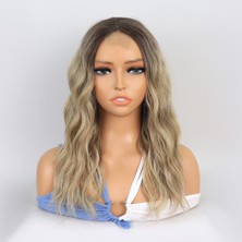 Kumral / Balköpüğü Ombre ve Röfleli Küt Tül Peruk