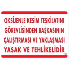 Oksijenle Kesim Teskilatını Görevlisinden Başkasının Çalıştırması ve Yak Uyarı Levhası 25X