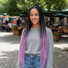 Afrika Örgüsü ve Rasta Için Sen Ombreli / Siyah / Lila