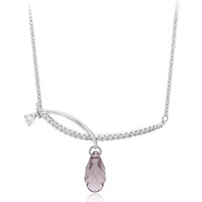 SERENES Kristal Kavisli Platin Kaplama Kadın Kolye