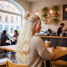 Fiber Sen Kabarık Dalgalı 8 Parça Çıt Çıt / Platin