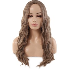 Su Dalgası Uzun Perçemsiz Fiber Sen Peruk / Küllü Bebek Sarı