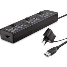 Skygo Ramia Premium | USB Hub 10*usb 1m Siyah ( Güç Adaptörlü) HDX7005 | TG-HB-2026