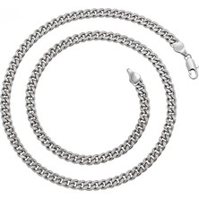 SERENES Platin Kaplama Klasik Gurmet Zincir Kolye / 50 cm