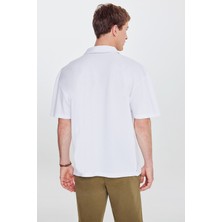 Altınyıldız Classics Pamuklu Comfort Fit Rahat Kesim Hawai Yaka Armürlü Örme Gömlek