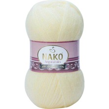 Remstdrk 1 Adet Angora Lüks El Örgü Ipi Krem 256