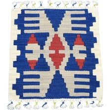 Zehra Abla Halı Yeni El Dokuma Kare Köşe Sandalye Minderi Pınarbaşı Kayseri Yün Kilim 7100