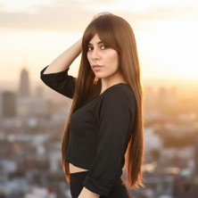 Bucuks Fiber Sen Uzun Düz Kahküllü Peruk / Kumral