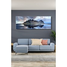 Şehber Panoramik Yatay Kanvas Duvar Tablosu Tekli Salon Mutfak Yatak Odası Ofis Izlanda Vestrahorn Dağı