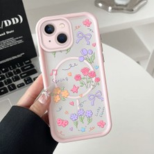 Ucuc iPhone 14 Plus Uyumlu Manyetik Halkalı Yarı Sayda Mat Kamera Koruma Anti-Darbe Silikon Kılıf