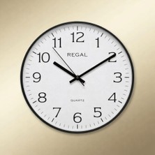 Regal 30 cm Yuvarlak Duvar Saati Plastik Kasa Dekoratif Özelliklerle İnce Çerçeve