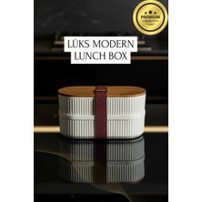Epilons Bambu Kahvaltılık Saklama Kabı Iki Bölmeli Büyük Lunch Box