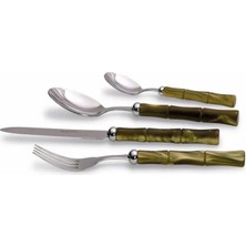 Rivadossi Sandro Bamboo Zeytin Yeşili 75 Parça Çatal Bıçak Seti