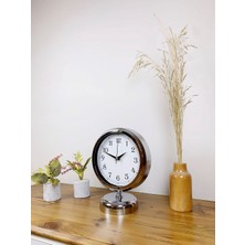 By Nevser Krom Metal Dekoratif Masa Saati 25×20 cm