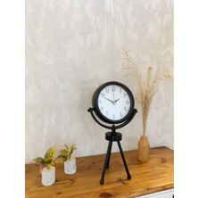 By Nevser Siyah Metal Mini Tripod Masa Saati 45×26 cm